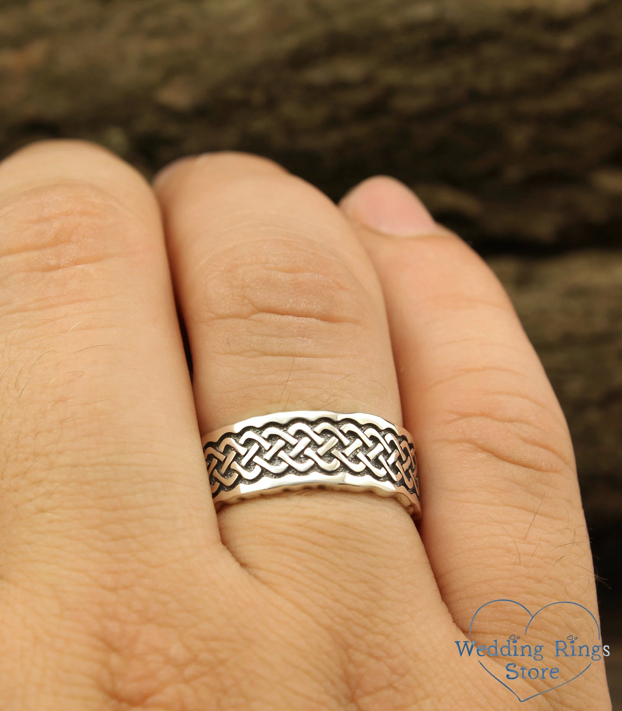 Vintage style Silver Irish Wedding Band