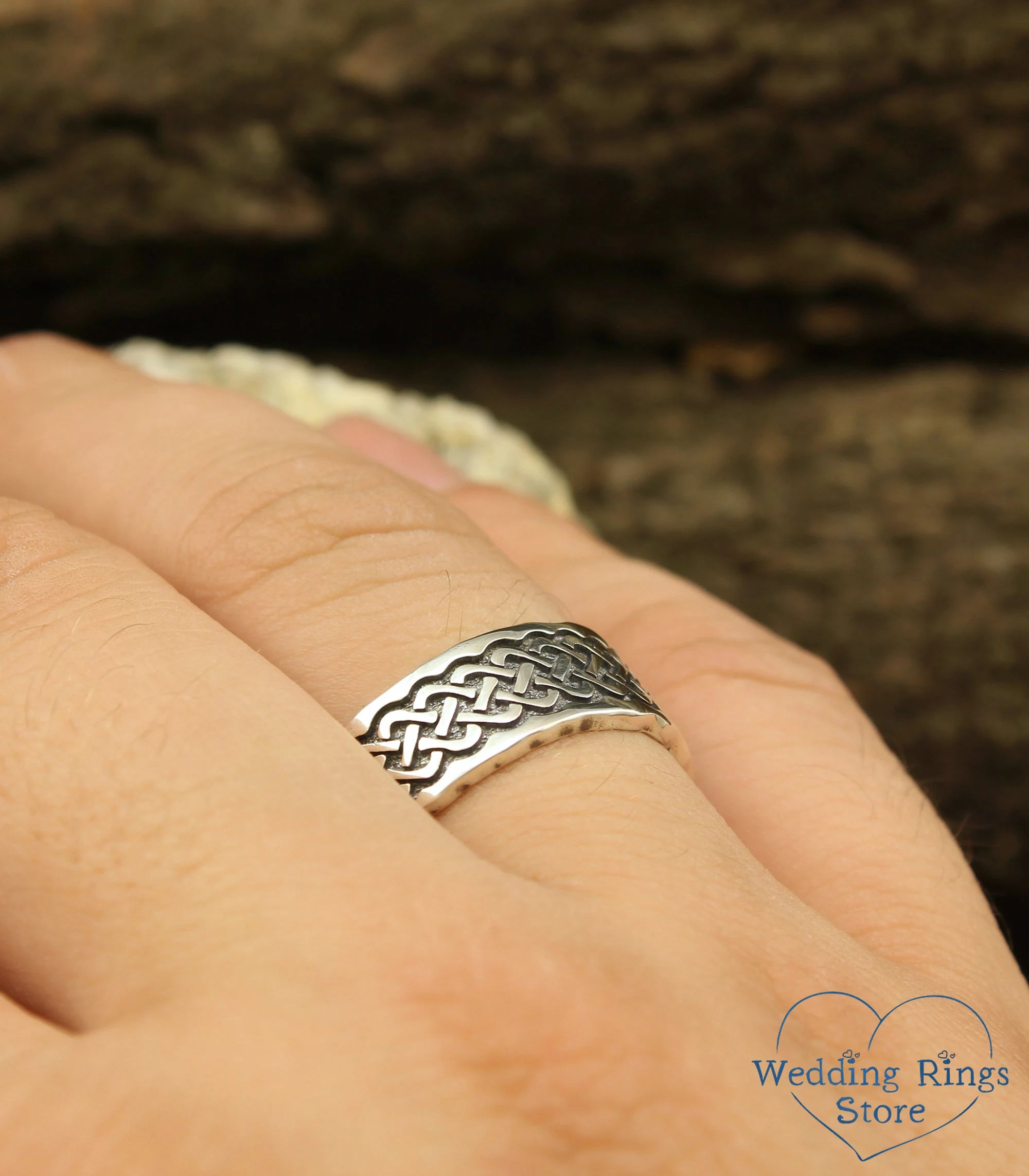 Vintage style Silver Irish Wedding Band