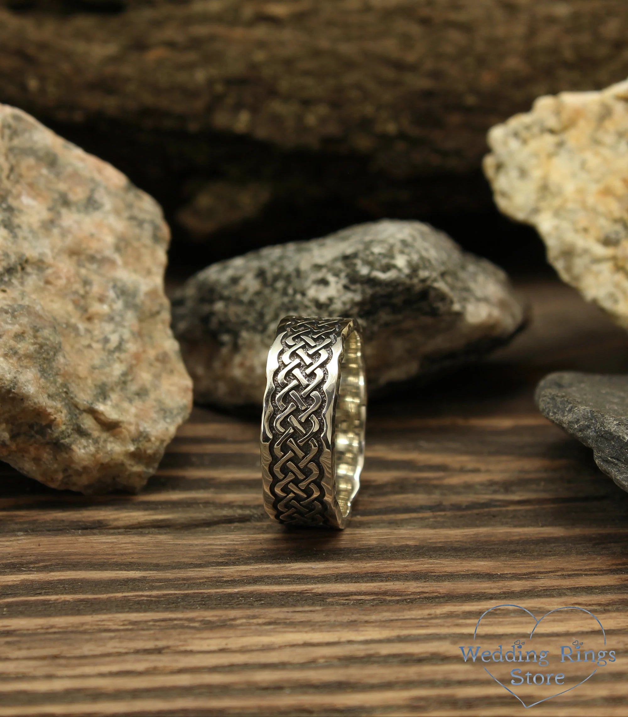 Vintage style Silver Irish Wedding Band