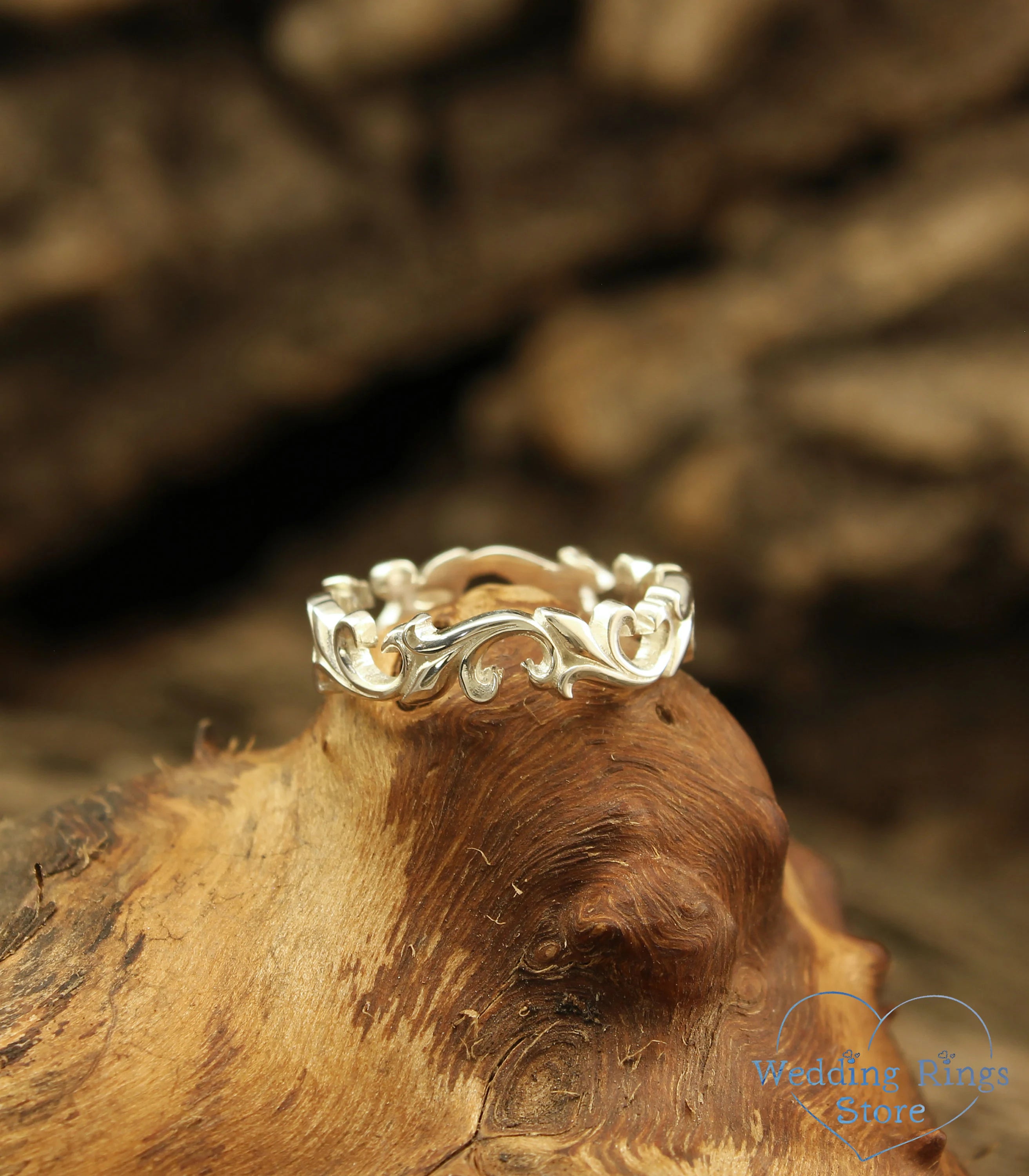 Elegant Shiny Vintage style Women's Vine Wedding Ring