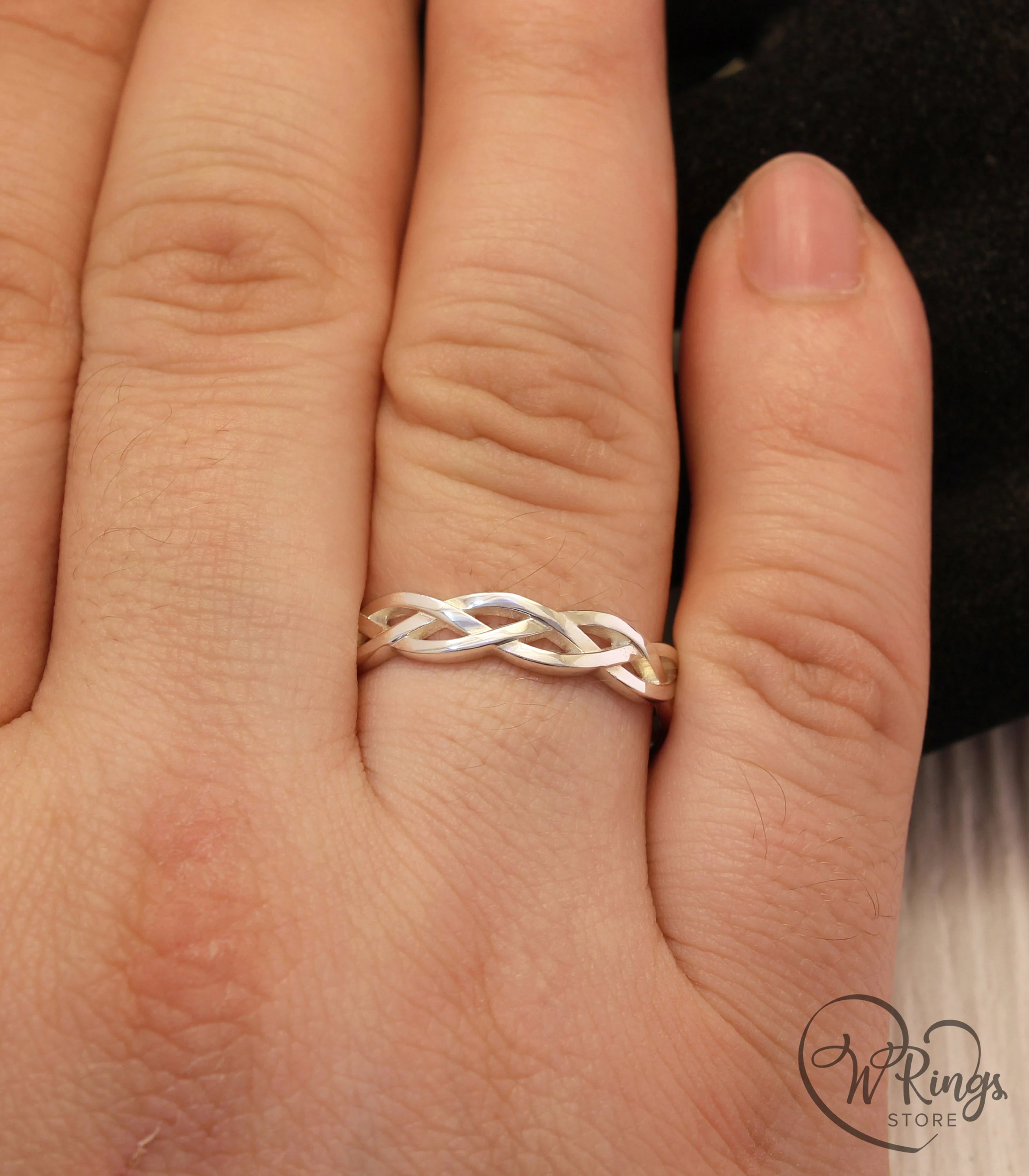 Interwoven Sterling SilverBand — Unisex Braided Ring