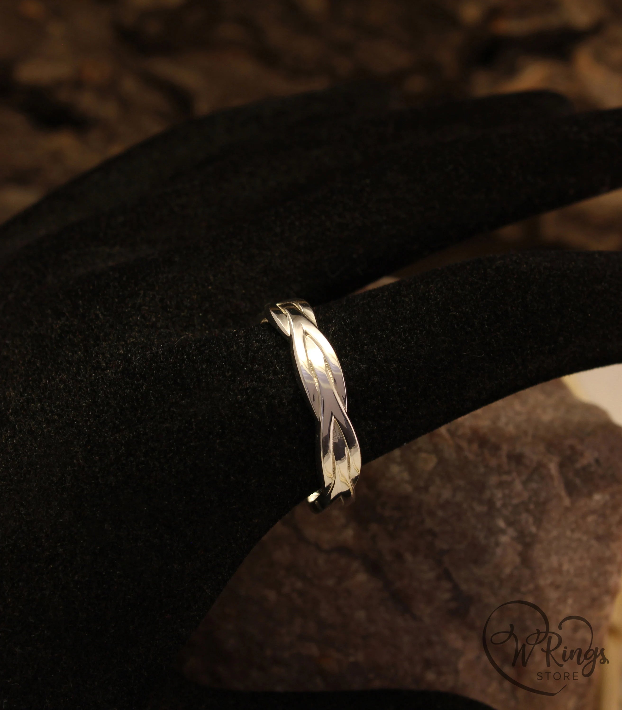 Fine Silver Wicker Wedding Band Unisex