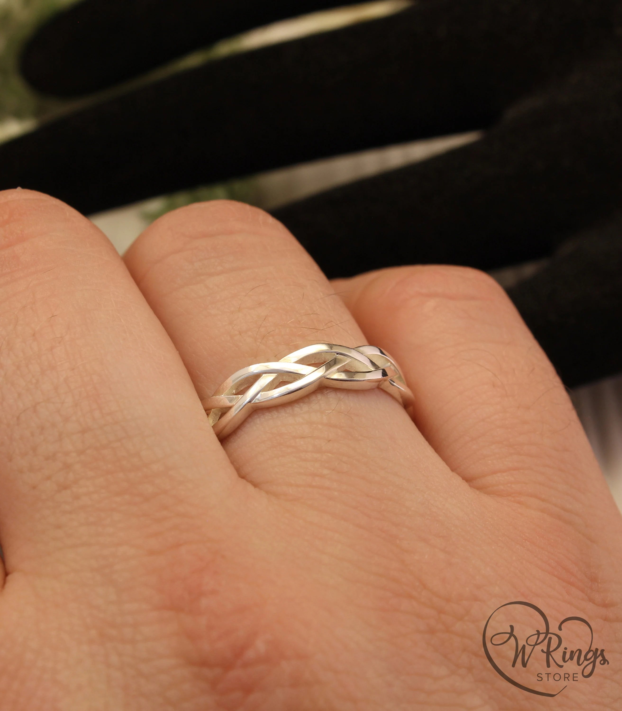 Interwoven Sterling SilverBand — Unisex Braided Ring