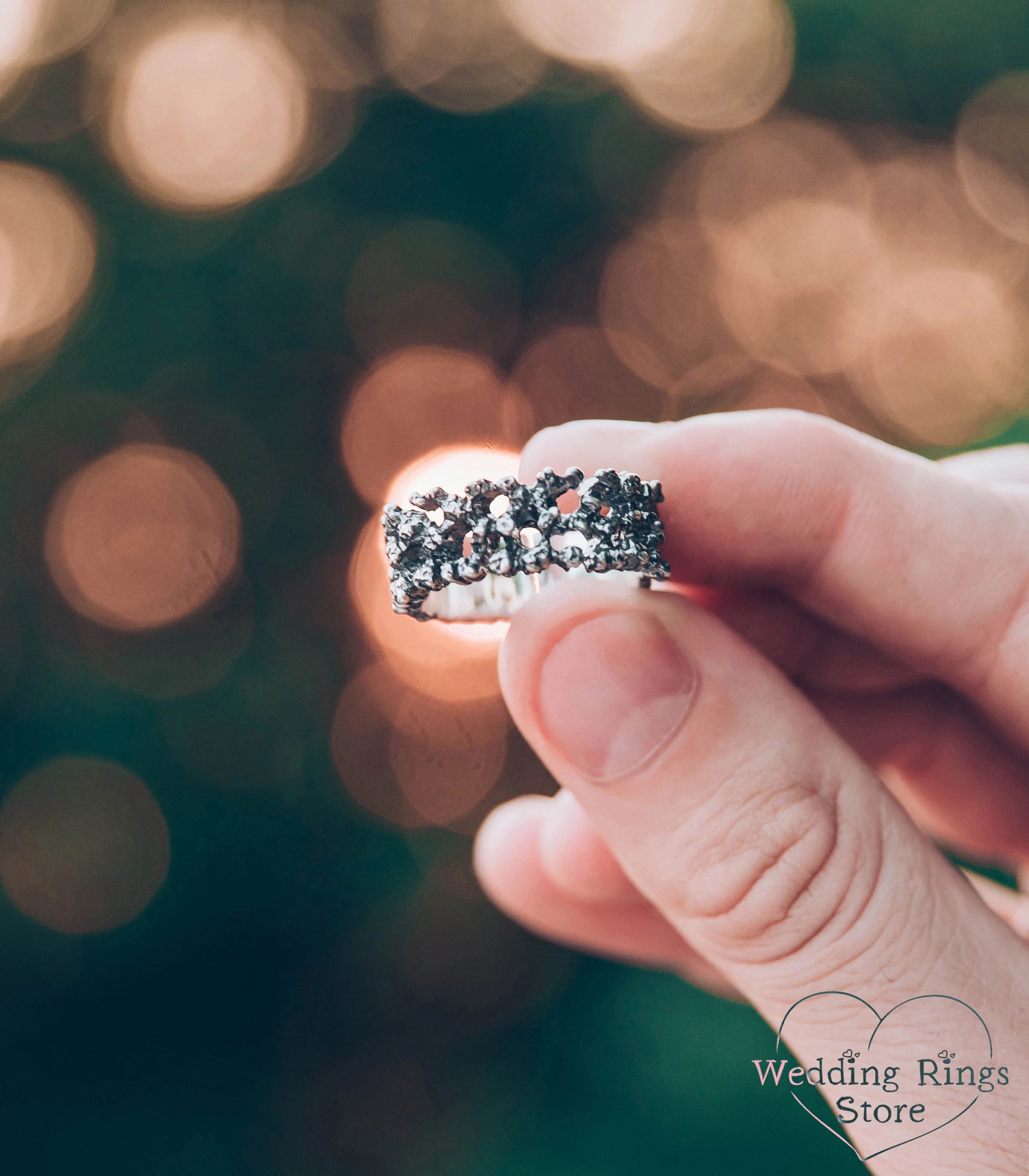 Unique Coral Ring Serling Silver Ocean Themed