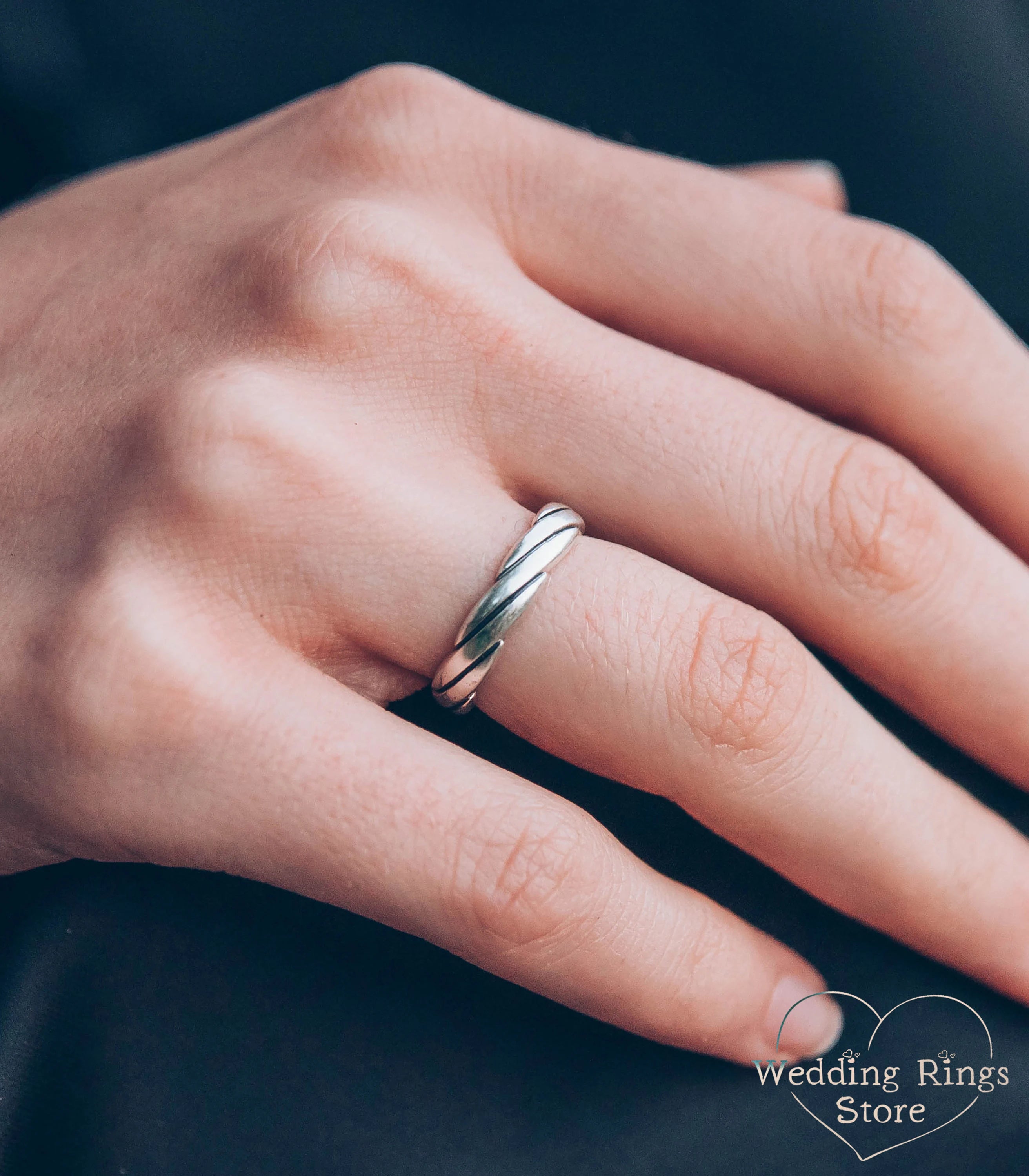 Art deco Sterling Silver Ring — Wedding gift for Her