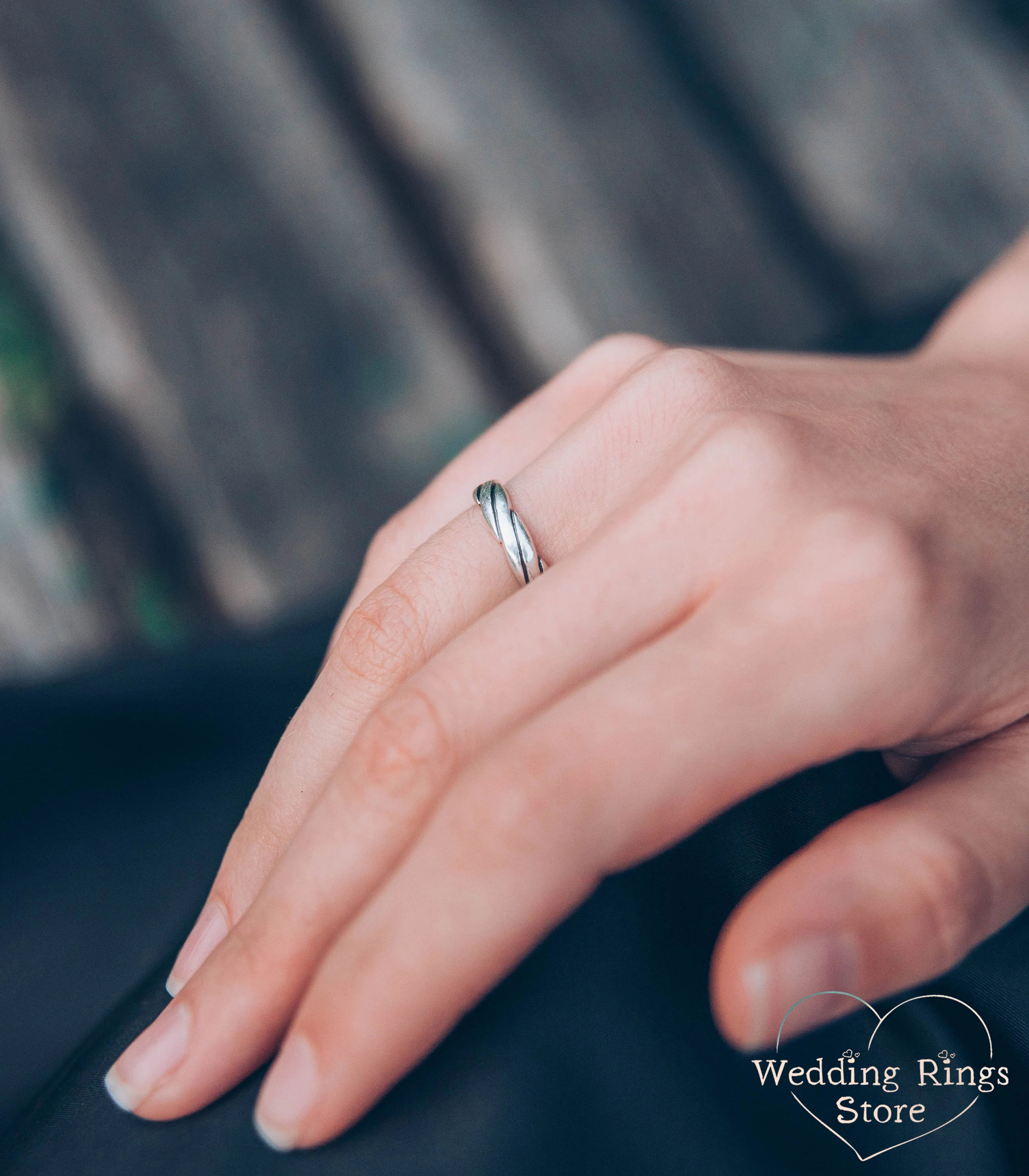 Art deco Sterling Silver Ring — Wedding gift for Her