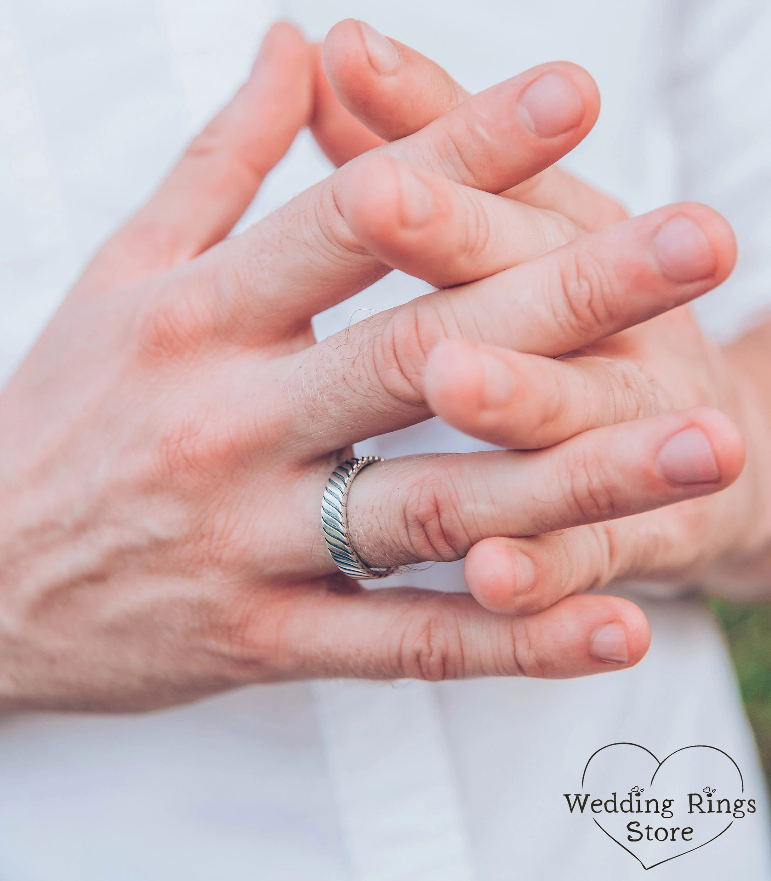 Durable Silver Ring for Wedding inspired by Wild Nature