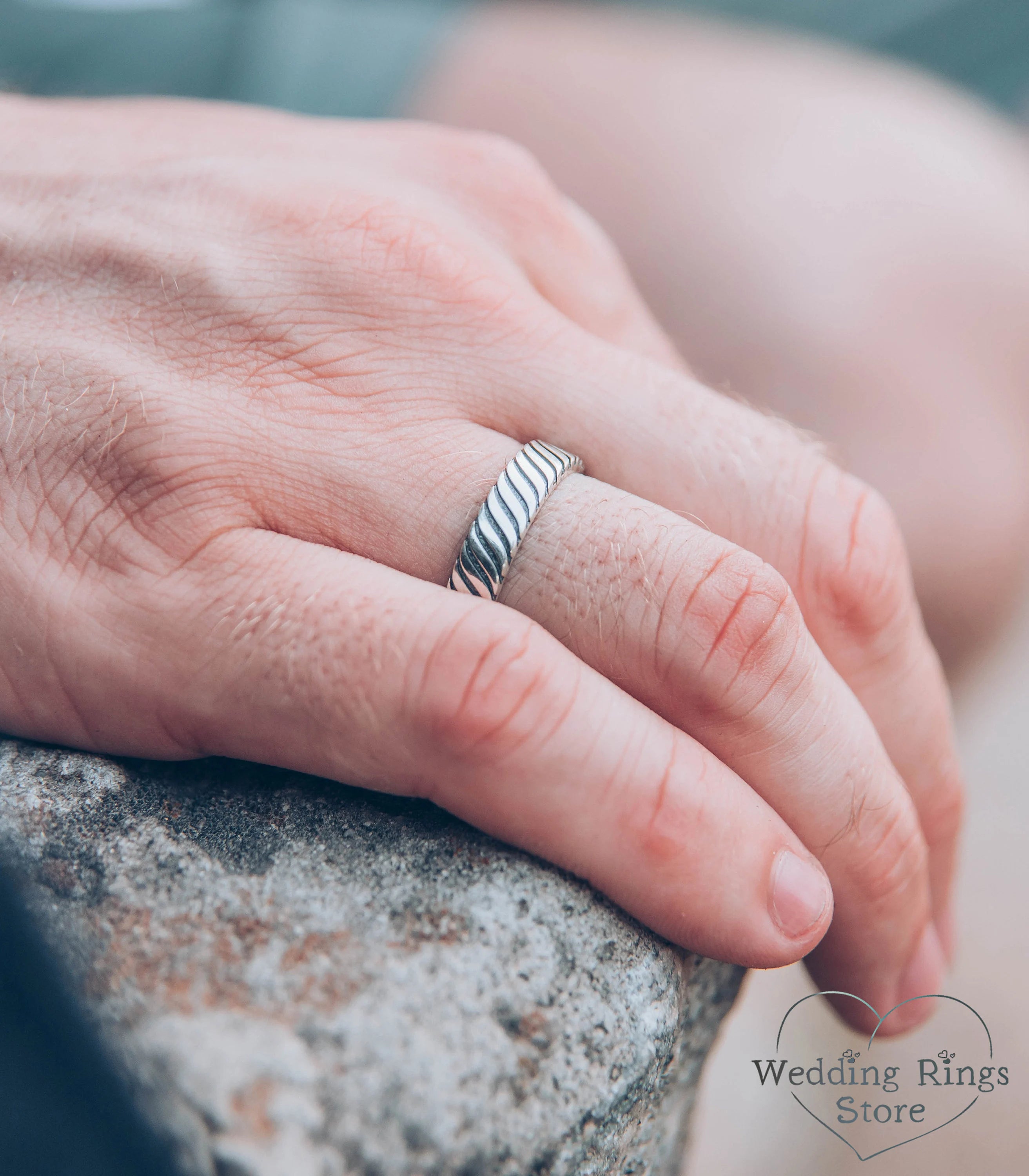 Durable Silver Ring for Wedding inspired by Wild Nature