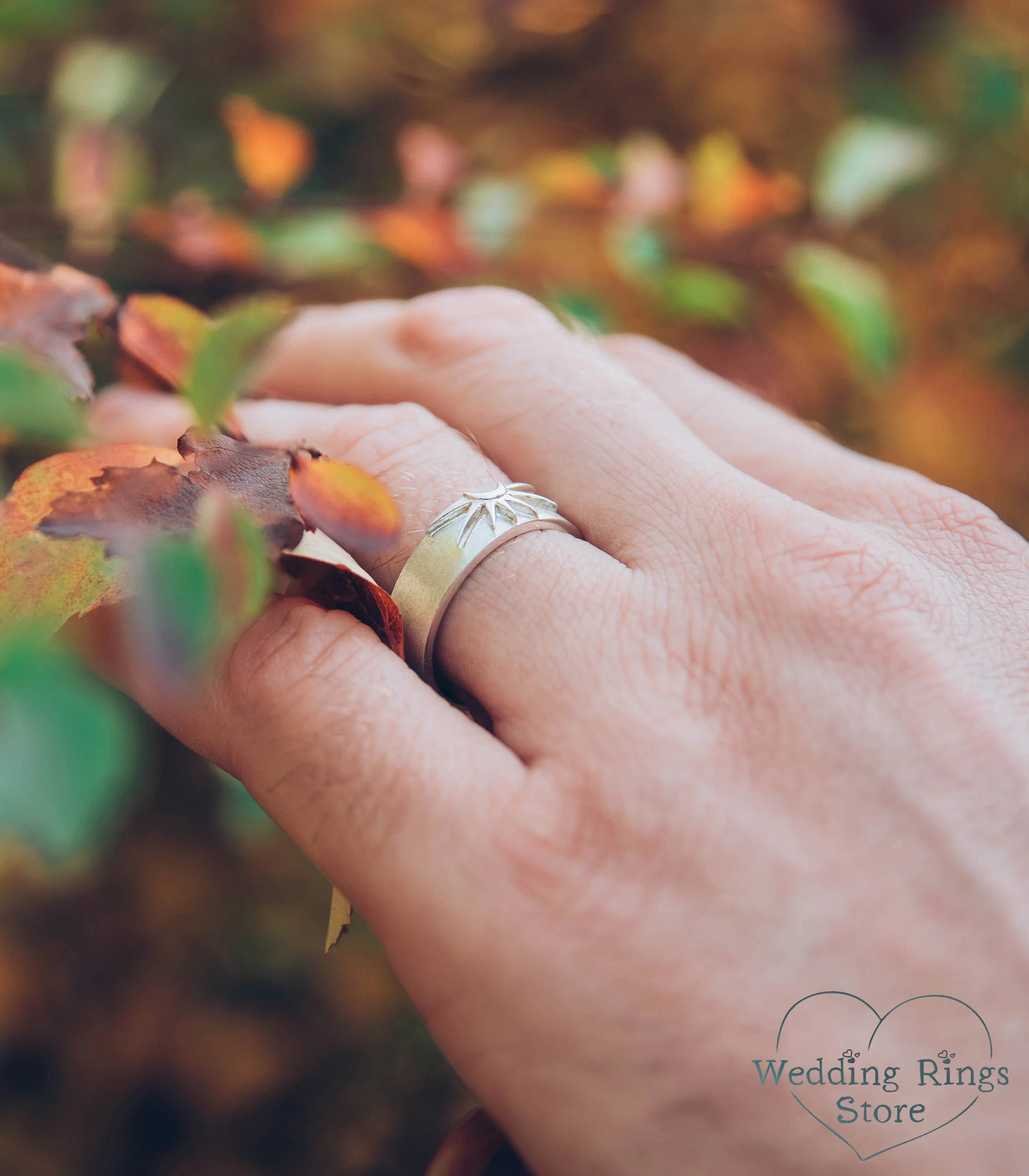 Moon Wedding Ring for Him — Sterling Silver Men's Wedding Band