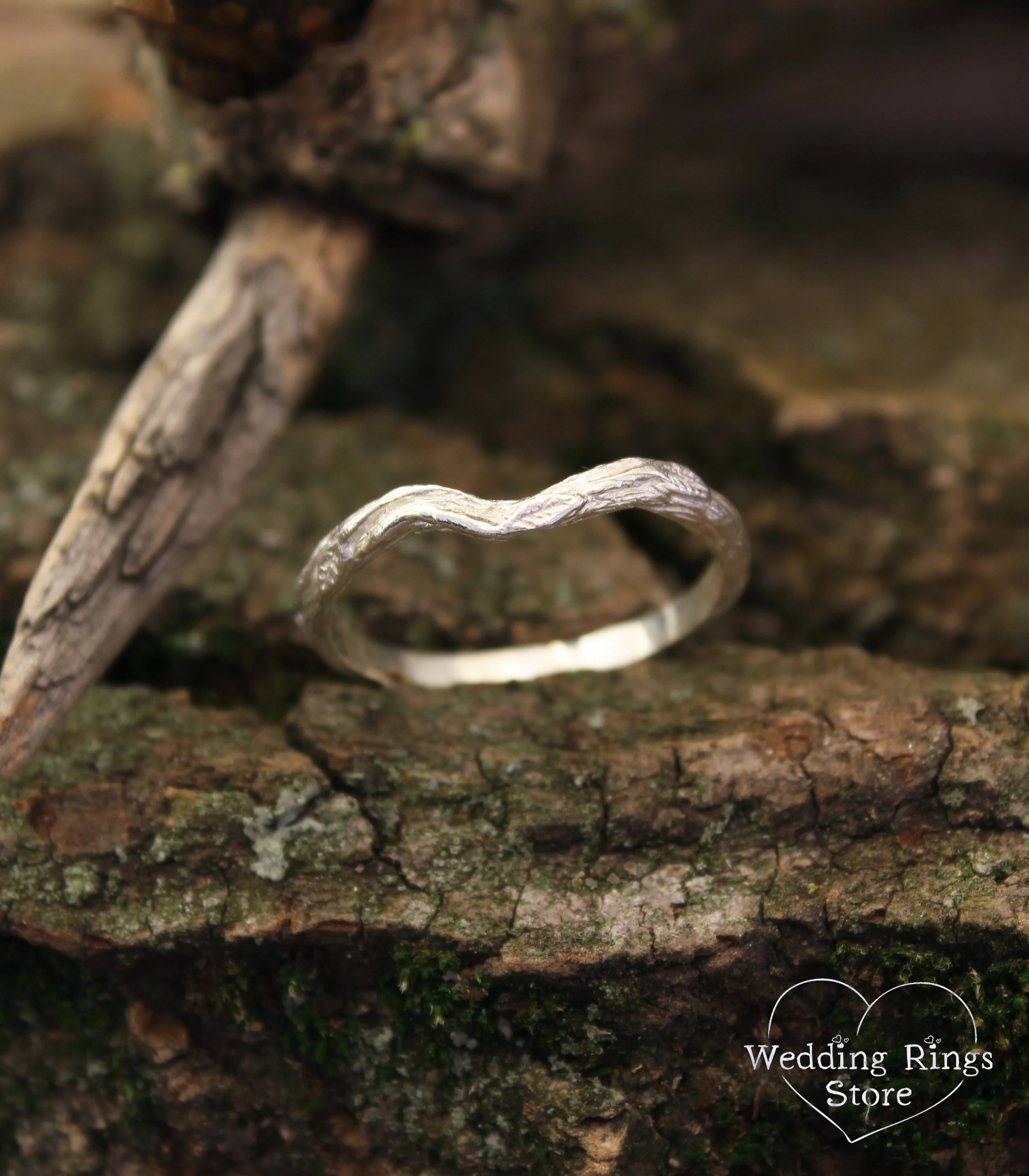 Thin Minimalist Chevron Twig and Leaf Ring for everyday