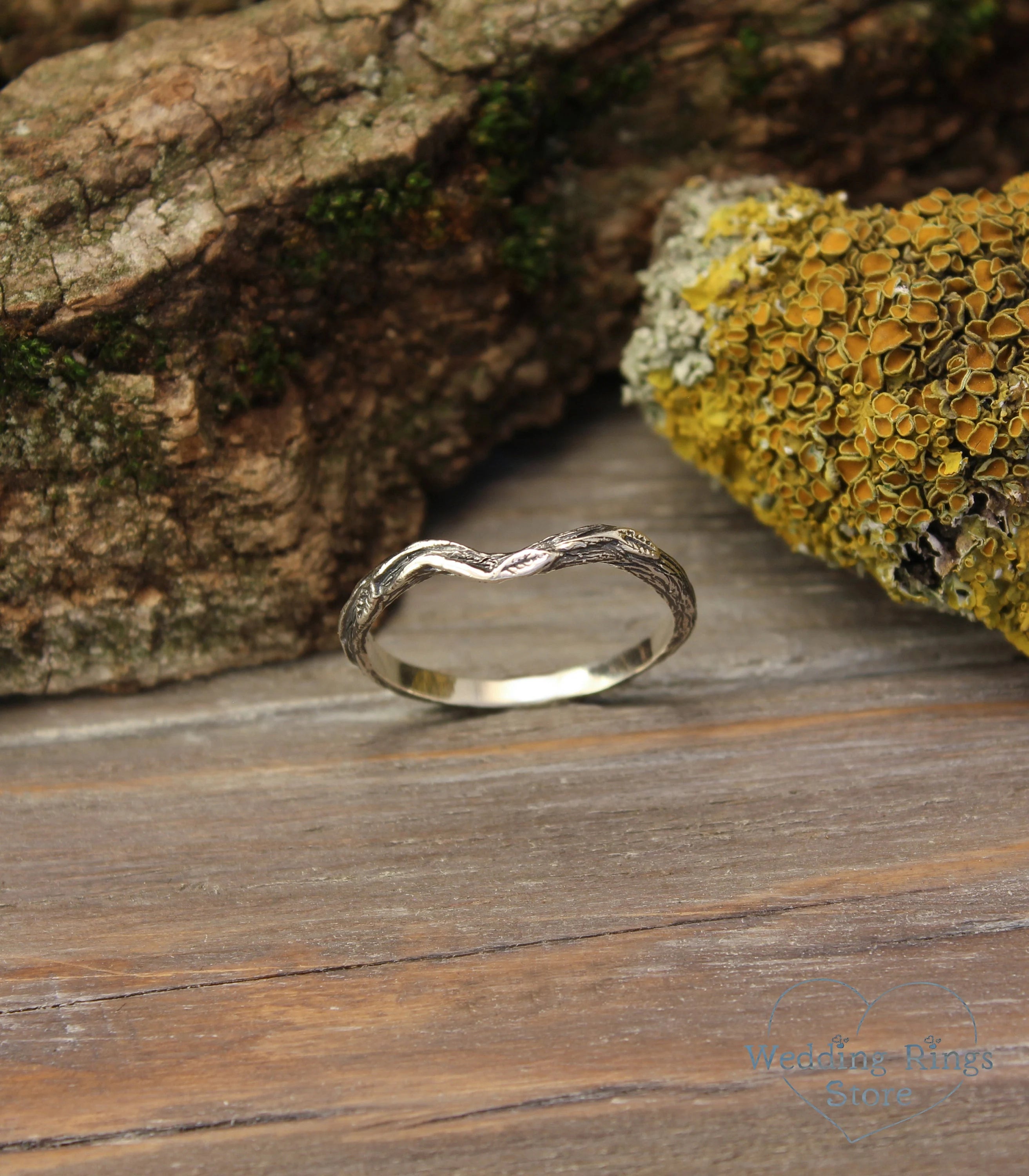 Thin Minimalist Chevron Twig and Leaf Ring for everyday