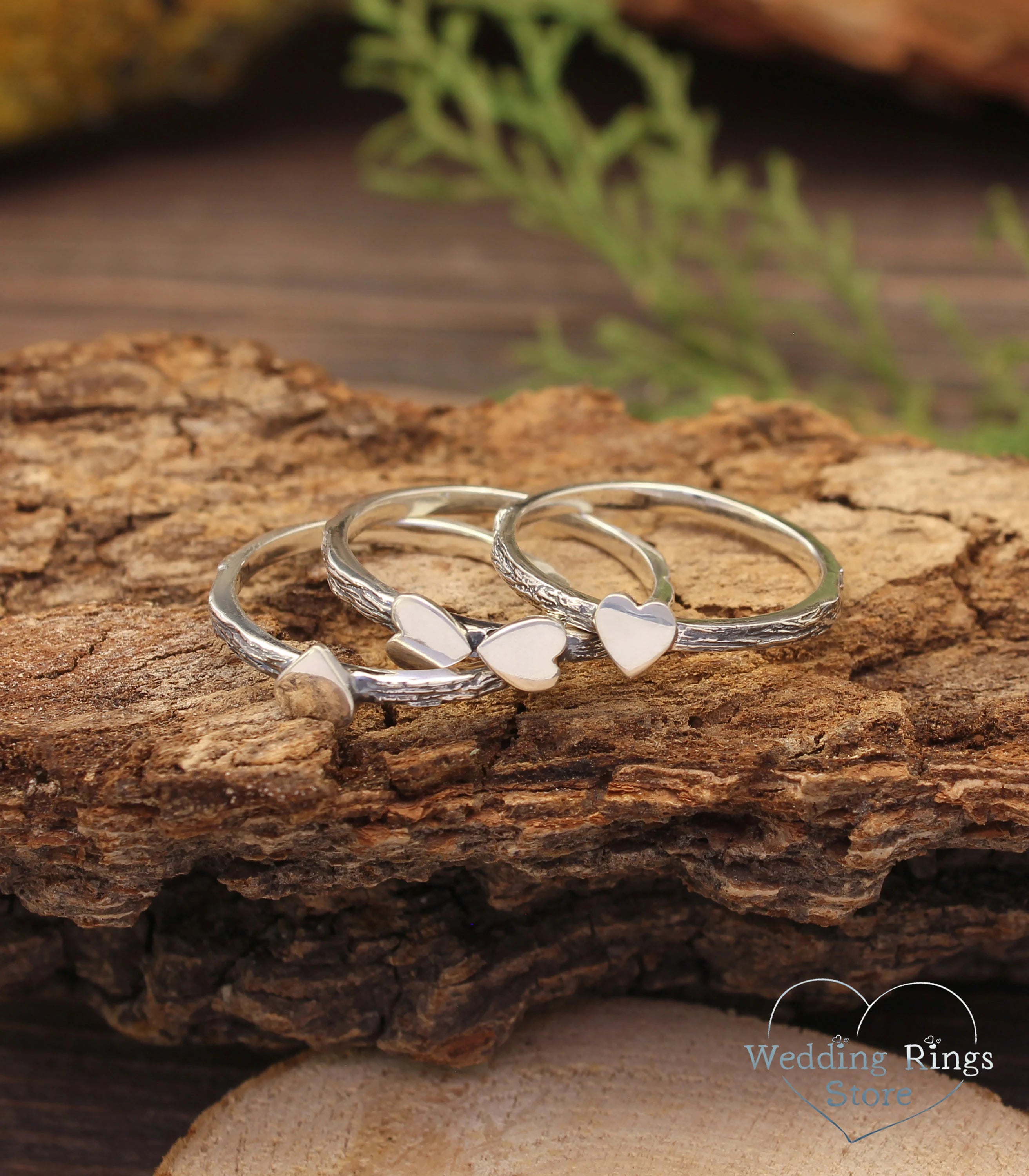 Tiny Knuckle Stacking Rings Set — Quatrefoil small hoop Silver Rings