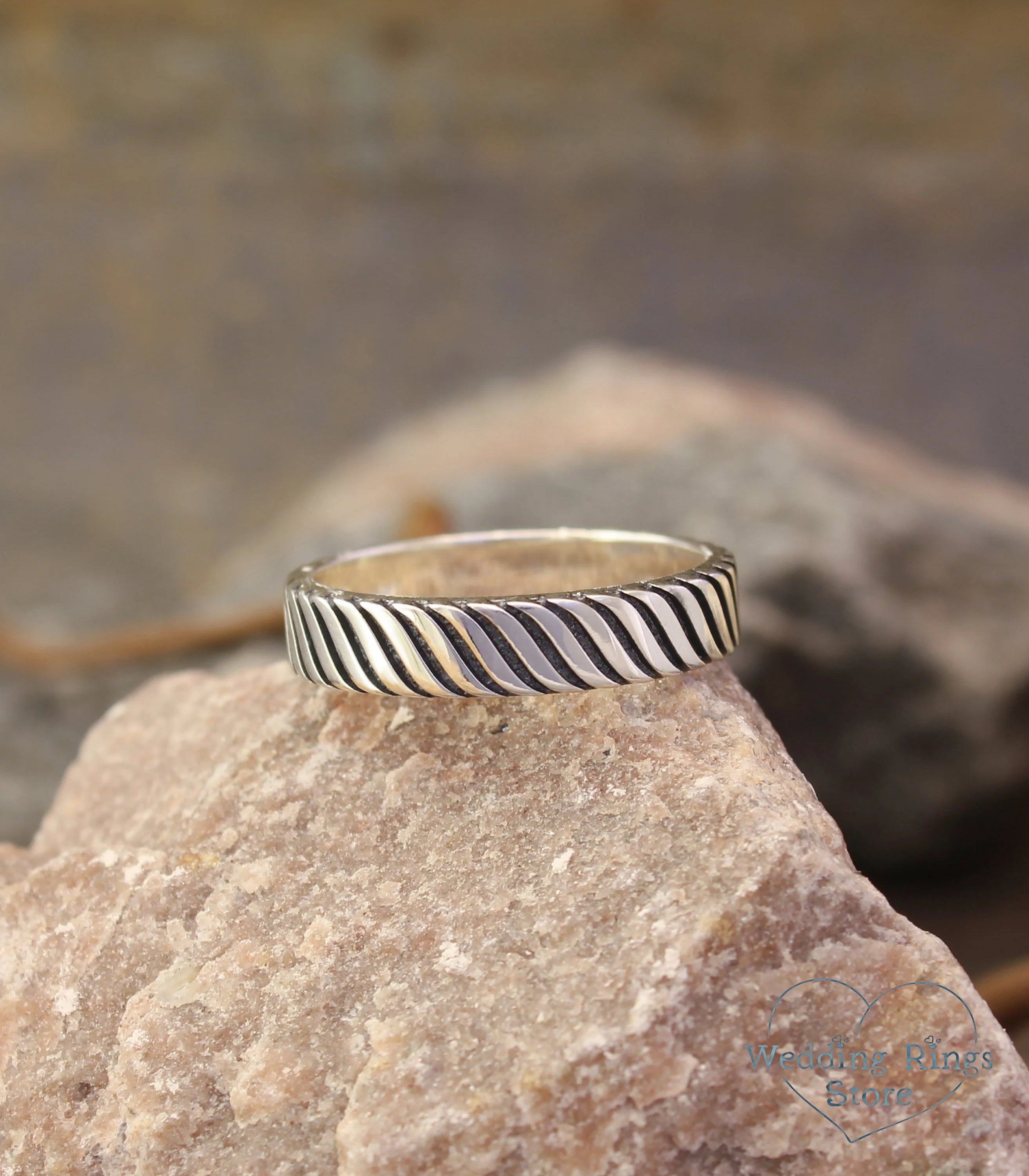 Durable Silver Ring for Wedding inspired by Wild Nature