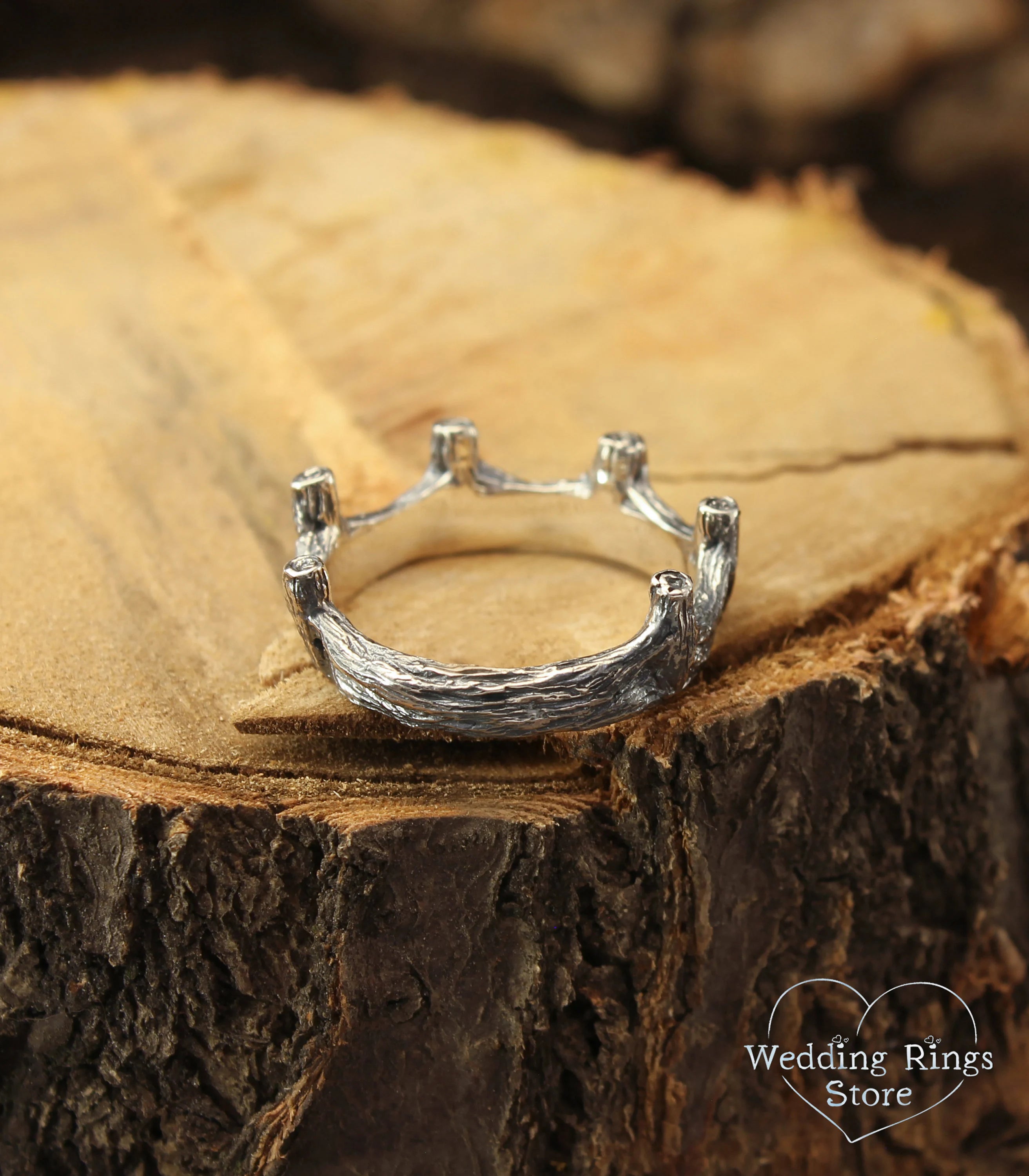 Sterling Silver Tree Crown Ring Royal Forest Design